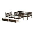 thumbnail image 6 of Noble House Twin Over Twin Rubber Wood Bunk Bed, Convertible Design with Ladder, Guardrails and Storage Drawers, Espresso, 6 of 19