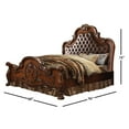 thumbnail image 3 of Acme Dresden CK Bed, Synthetic Leather & Cherry Oak, Wood, Poly Resin, Upholstered, 3 of 7