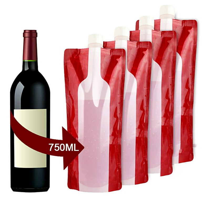  Wine2Go The Original Foldable and Reusable Wine Pouch that  Holds a Full 750ml Bottle, Red: Home & Kitchen