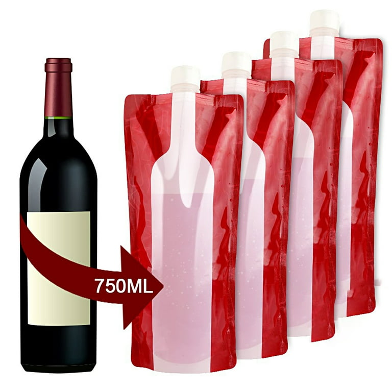 Wine2Go The Original Foldable and Reusable Wine Pouch that Holds a Full  750ml Bottle, Red