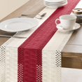 thumbnail image 4 of Camino de mesa ZeeMart, estilo macramé, bicolor, 35 x 275 cm, rojo y marfil, 4 of 7