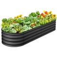 thumbnail image 3 of BeesClover 2 Pcs Oval Raised Garden Bed, Raised Beds for Outdoor,Planter Raised Boxes,Open-Ended Base Metal Raised Planter Beds,Large Metal Garden Box for Vegetables, Flowers, Tool-Free Assembly, 3 of 9