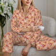 thumbnail image 6 of Pofeuu Mushroom Print Womens Pajamas Set Long Sleeve Sleepwear Button Down Nightwear Soft Pj Lounge Sets Button Down Pajamas Women-XX-Large, 6 of 7