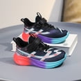 thumbnail image 2 of Kids Running Shoes Comfortable Cushioning Thick Soft Sole Boys Girls Athletic Trainers Shoes Lightweight Nonslip Sneakers Black 2 Big Kid, 2 of 5