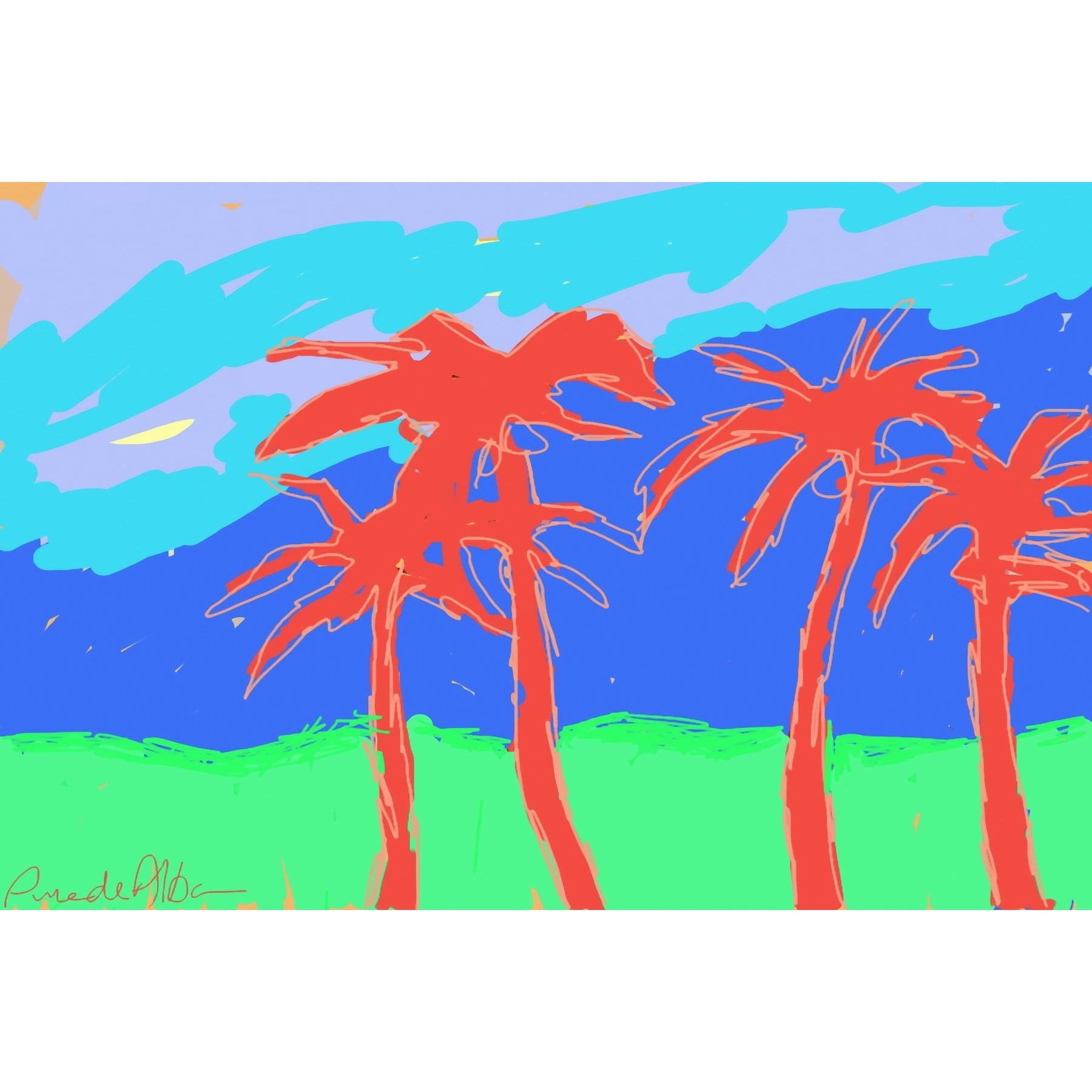 Marmont Hill "California Palms" by Arthur Pina Painting Print on Wrapped Canvas