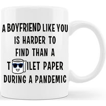 Boyfriend Hard To Find Funny Boyfriend Coffee Mug Gag Gifts for Partner Lover BF Men Unique Couples Dating Valentines Anniversary Christmas Birthday Cup Gift Idea For Him From Girlfriend