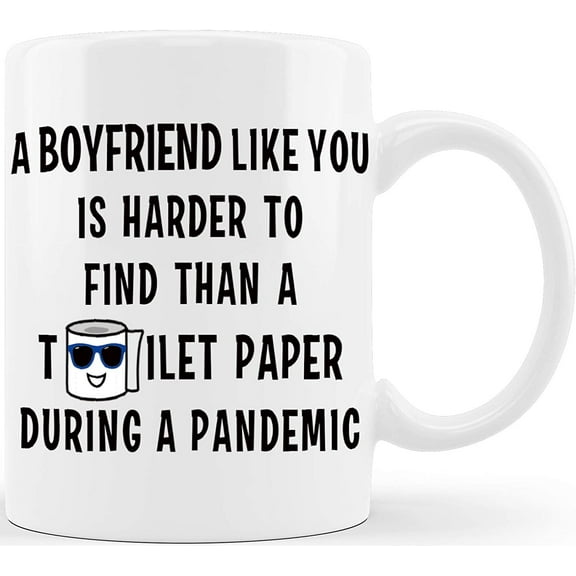 Boyfriend Hard To Find Funny Boyfriend Coffee Mug Gag Gifts for Partner Lover BF Men Unique Couples Dating Valentines Anniversary Christmas Birthday Cup Gift Idea For Him From Girlfriend