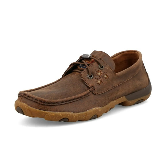 TWISTED X Adult Female Boat Shoe Driving Moc, Color: Brown & Cream, Size: 6.5, Width: M