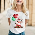 thumbnail image 2 of Women Christmas T Shirts Funny Cute Xmas Deer Print Round Neck Short Sleeve Tee Tops Trendy Casual Holiday Pullover Blouses, 2 of 4