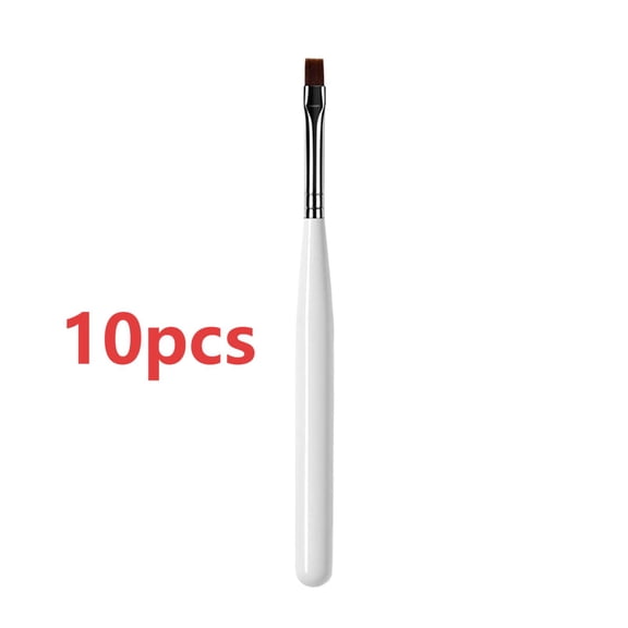 10Pcs Nail Art Brushes Set 3D Gel Polish Nail Design Tools Acrylic Painting Pens Clean Up Brushes for Women Manicure Drawing (White)