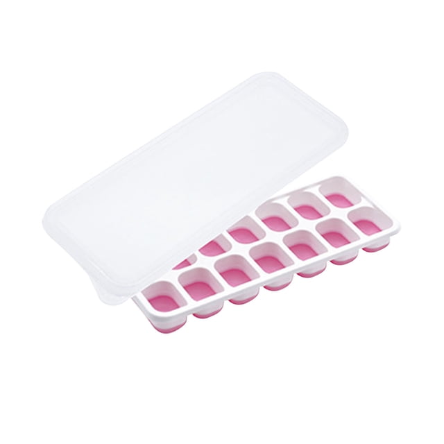 Rbaofujie Silicone Molds 14 Ice with Lid Ice Soft Bottom Easy To Detach Molded Ice Box Homemade Ice Box Baby Popsicle Molds