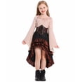 thumbnail image 5 of EnJoCho Girls Renaisance Outfit Skirt Pirate with Renaisance 𝖬edieval Long Sleeve Shirt Corset Waist Belt Headscarf Girls Ruffle Sleeve Dress, 5 of 7