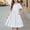 White, variant on BRGZLK Girls Summer Dress Trendy Solid Boho Casual Smocked Swing Flowy Ruffle Waist Cinched Midi Dresses with Pockets Blue 12-13 Years