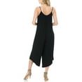 thumbnail image 6 of SSOULM Women's Pleated Spaghetti Strap Wide Leg Palazzo Capri Jumpsuit with Plus Size, 6 of 6
