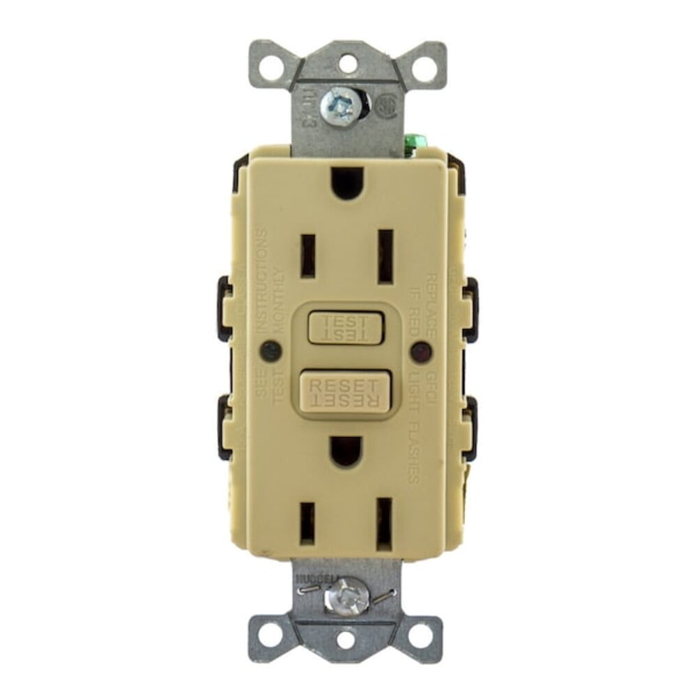 Hubbell Autoguard Commercial Standard Gfci Receptacle, Ivory, Nema 5-15R, 125 Volts, 15 Amps