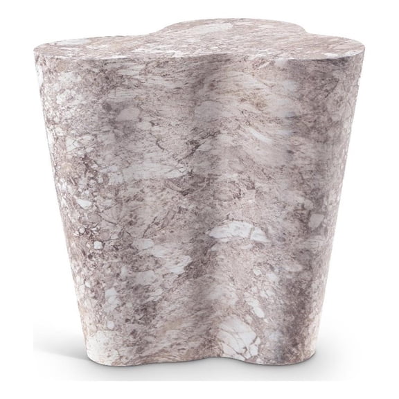 Meridian Furniture Monza Brown Indoor/Outdoor Concrete Marble Finish End Table