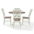 thumbnail image 2 of Round Dining Set - 5 Piece Table & Chair Set - Pedestal Table - Antique Finish - Kitchen Dining Room, 2 of 5