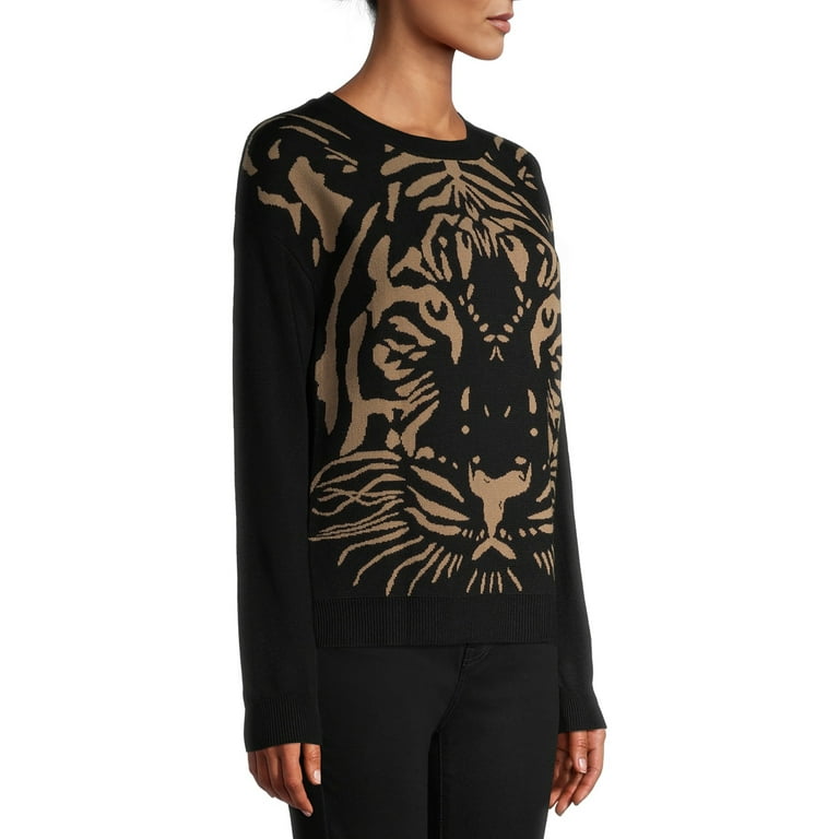 Time and Tru Women s Tiger Sweater Walmart
