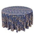 thumbnail image 7 of Efavormart 120" Royal Blue Gold Wave Embroidered Seamless Sequin Round Tablecloth, 7 of 7