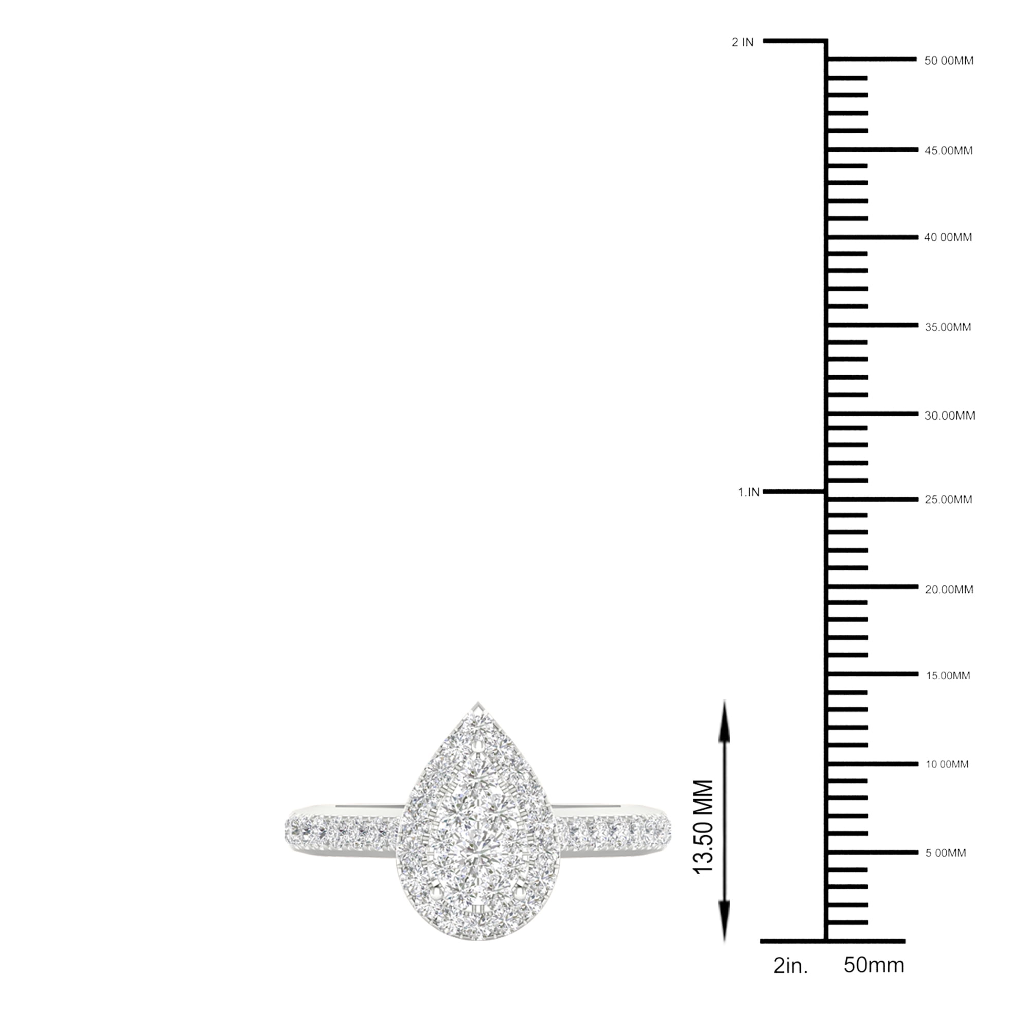 3/4 Carat T.W. Diamond Double Halo Engagement Ring in 10k White Gold