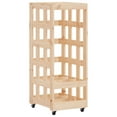thumbnail image 2 of vidaXL Log Holder with Wheels Rolling Storage Firewood Rack Solid Wood Pine, 2 of 6