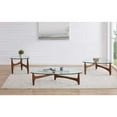 thumbnail image 2 of HomeRoots  Clear Tempered Glass Side Table with Walnut Base, 23.63 x 23.63 x 19.69 in., 2 of 5