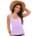 thumbnail image 4 of GEWSEY Womens Flowy Tankini Tops Only - Modest Bathing Suit Loose Fit Swimsuit Swim Tops No Bottom 2025 (Light Purple, S), 4 of 9