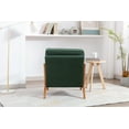thumbnail image 3 of Wood Frame Armchair, Modern Accent Chair Lounge Chair with Fabric Padded Seat and Backrest, Living Room Chair Reading Chair, for Home Office Apartment, Emerald, 3 of 7