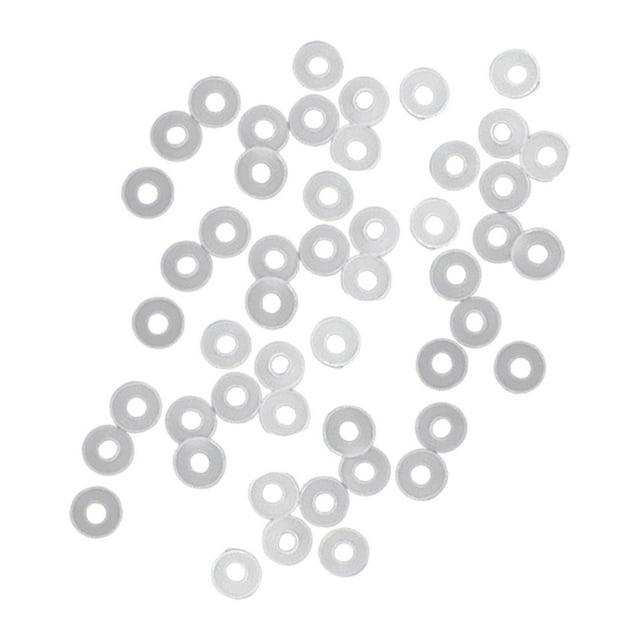 DYNWAVECA 50 Pcs Oeillets de Badminton Rondelles Nylon Universel Portable pour Double Simple Trous de Corde Réparation Protège-Fil Oeillets Anneaux Transparent