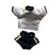 thumbnail image 5 of 1/ Conjunto de ropa para figura femenina de 6 pulgadas: top corto y pantalones cortos. Negro, 5 of 9