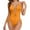 Orange, variant on Sexy Lace Up 1 Piece Swimsuit Deep V Neck Bathing Suits Pink Plus Size Swimsuit For Women