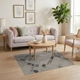 thumbnail image 3 of ODIKA 4'x6' Gray Beige Geometric Stone Washable Area Rug Contemporary Abstract Lines Design for Home Office, Under Desk, Non-Slip Chair-Friendly, Flatwoven, 3 of 7