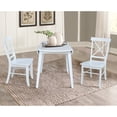 thumbnail image 4 of 42" Round Solid Wood Dual Drop Leaf Table with 2 Chairs in White, 4 of 6