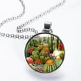thumbnail image 2 of Cactus Glass Circular Pendant Necklace - Stylish Women's Jewelry, 2 of 5