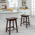 thumbnail image 7 of PayLessHere Bar Stools Set of 2 for Kitchen Counter Solid Wooden Saddle Stools 24-Inch Height Home Furniture Barstool, Brown, 7 of 7