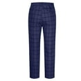 thumbnail image 5 of Men's Dress Plaid Trousers Slim Fit Flat Front Business Pants Fashion Stretch Skinny Golf Office Long Pants with Pockets (L, Dark Blue), 5 of 6