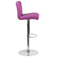 thumbnail image 5 of Contemporary Burgundy Vinyl Adjustable Height Barstool with Rolled Seat and Chrome Base, 5 of 5