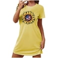 thumbnail image 3 of Elvqul Womens Nightgowns Sleepwear Nightshirts Womens Loungewear Short Sleeve Pull on Yellow Nightgowns, 3 of 5