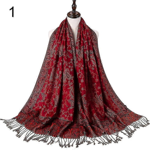 Pashmina Silk Scarf Shawl | Becolored Pashmina Silk | Jacquard Scarf Pashmina - Pashmina