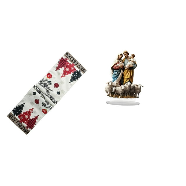 de mesa festivo de invierno, bufanda reutilizable, mantel de árbol navideño, decoración acrílica, adorno de regalo único DIY para chimenea de h
