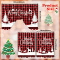 thumbnail image 6 of 3 Pcs Christmas Kitchen Window Tier Curtains and Valance Set Xmas Tree Deer Red Black Buffalo Plaid Christmas Curtains for Bedroom Living Room Kitchen Decor, 54"L x 24"W Valance, 6 of 6
