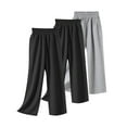 thumbnail image 3 of Frostluinai 3 Pack Baggy Sweatpants for Kids Girls Boys Elastic Waist Straight Wide Leg Pants Solid Lounge Athletic Joggers 3-15Y, 3 of 6