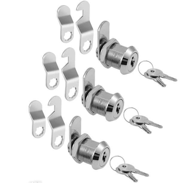 Cerraduras de gabinete de 5/8 pulgadas con llaves con llave similar, cerradura de leva para caja de herramientas, buzón, almacenamiento de RV y camionetas, aleación de zinc (paquete de 3 5/8 pulgadas)