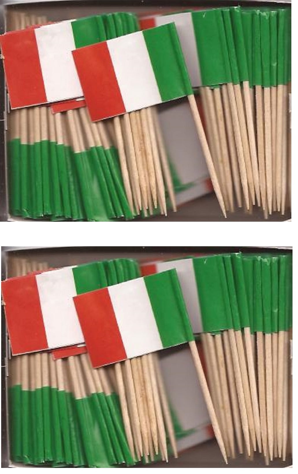 2 Boxes of Mini Italy Toothpick Flags, 200 Small Italian Flag Toothpicks or...