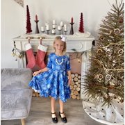 Twirly Snowflake Dress - Dark Blue
