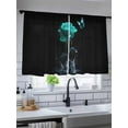 thumbnail image 5 of Teal Rose Sheer Curtains 54 inches Long, Butterfly Splash Water Nature Dreamy Light Filtering Sheer Window Curtains Rod Pocket Voile Drapes for Bedroom Living Room, 52"W x 54"L 2 Panels, 5 of 7