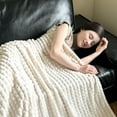 thumbnail image 5 of Cozy Throw Blankets for Bed Imitation Fleece Blanket Double Layer Thickened Solid Color Face Blanket Office Nap Blanket, 5 of 6