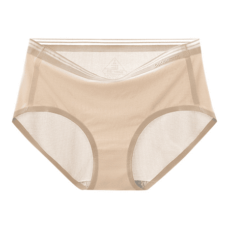 Fulorrnie Underwear for Women Plus Size Seamless Cute Comfort Panties High Waist Briefs Breathable Panty Beige XXL