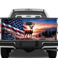 thumbnail image 2 of Lotusprinthandmade US Flag Deer Tailgate Wrap 2 Sizes 24"x58", Deer Tailgate Decal Sticker Wrap, 2 of 4
