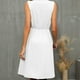 thumbnail image 4 of Puntoco Vestido De Manga Corta Con Cuello En V, Vestido De Temperamento Sin Mangas Con Cuello En V De Color Sólido Para Mujer Vestido Sin Mangas Con Cuello En V Vestido Blanco Xxxl, 4 of 5